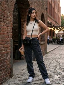 Grey Cargo Pants