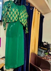Elegant Zari Work Koti Kameez Inner With Dupatta