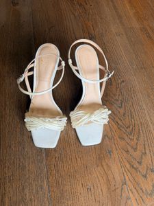 Elegant White Heeled Sandals