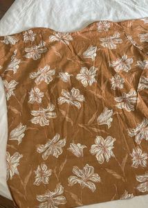 Brown Floral Print Kurta