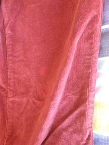 Red Corduroy Flare Pants