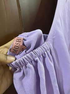 Purple Halter Neck Top with Pearl Embellishments
