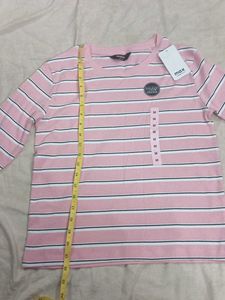 Pink Striped Long Sleeve Top