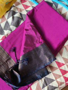Vibrant Silk Saree with Zari Border