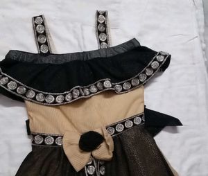 Elegant Black &amp; Beige Gown