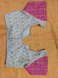 Designer saree with stitched blouse