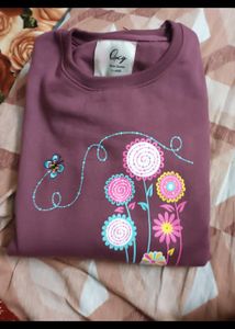 Floral Printed Maroon Sweatshirt – XL