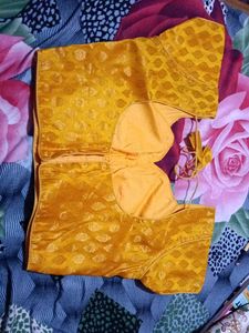 Beautiful Yellow Brocade Blouse
