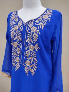 Royal Blue Embroidered Tunic