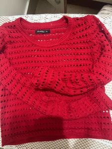 red knitwear