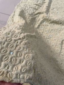 1 time used Men's Pale Yellow Kurta