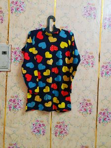 🇳🇿💫❤️Heart Print Long Sleeve Top