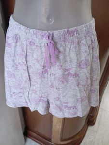 Purple Pajama Set with Printed Shorts