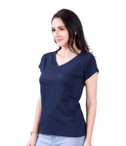 Classic Navy Blue V-Neck T-Shirt