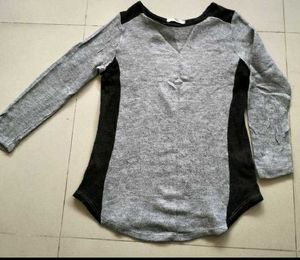Stylish Grey &amp; Black Long Sleeve Top