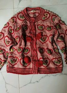 Vintage Heart Pattern Knit, pinterest Cardigan