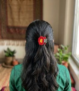 Handmade Crochet Flower Hair Claw Clip