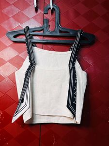 Stylish White Crop Top with Scarf Straps