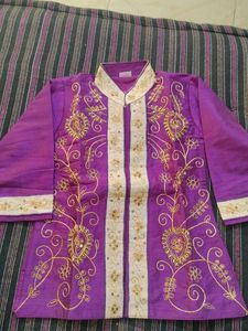 Elegant Purple Embroidered Sherwani for Boys