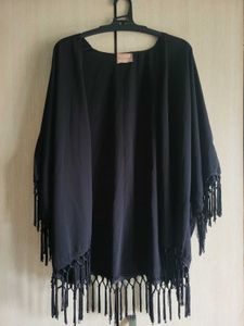 Black Fringed Shrug