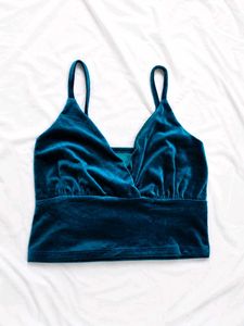 Teal Velvet Camisole Top
