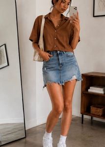 H&amp;M Cotton Boxy Cropped shirt