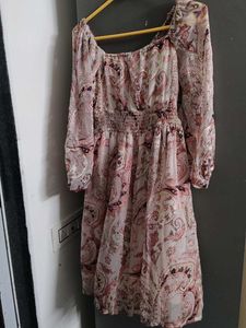 Sheer Paisley Print Dress
