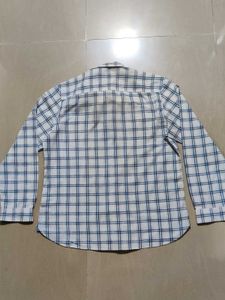 White Blue Checks Pure Cotton Shirt