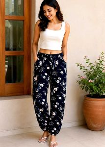 Floral Print Palazzo Pants waist size-28