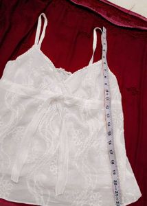 Chic White Eyelet Cami Top
