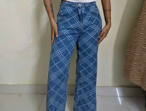 Blue Jeans with Unique Pattern