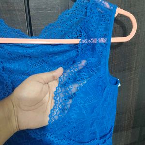 Stunning Blue Lace Wrap Top
