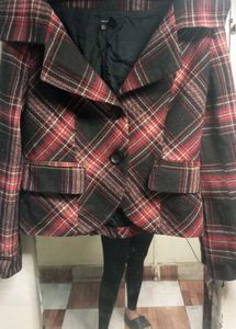 Zara Vintage Plaid Blazer And Dress