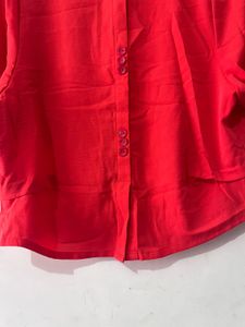 Statement Diamond studded buttons Orange Boxy Top