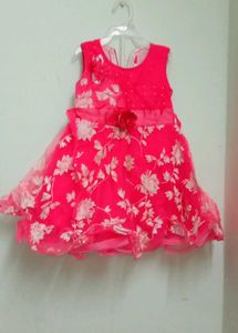 Girls Pink Floral Party Dress