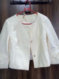 Cream Cropped Jacket