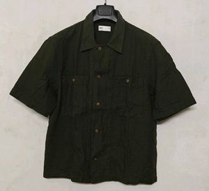Men's Dark Green Short Sleeve Shirt