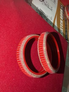 Sparkling Red &amp; Gold Bangles