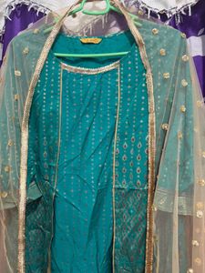 Aurelia Beautiful Teal Kurta Set with Dupatta