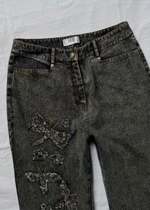 Embellished Y2K flared jeans