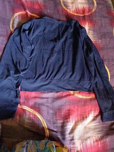 Navy Blue and maroon full sleevea top