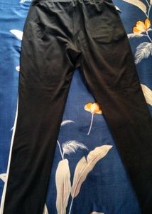 Men's Black Track Pants with White Stripes