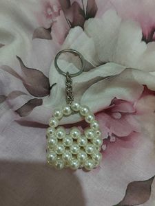 Pearl Beaded bag Keychain
