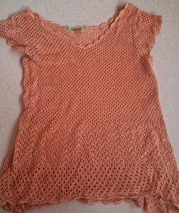 Peach Knit Top