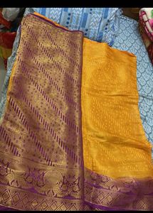 New Elegant Yellow &amp; Green Saree