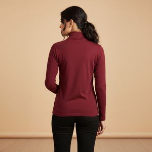 Stylish burgundy Turtleneck Top