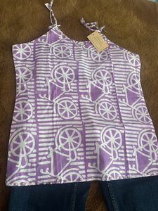 Purple Handcrafted Cotton Camisole Top