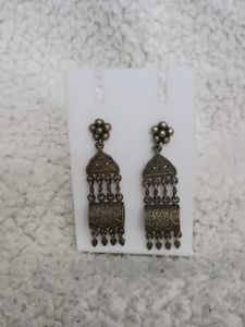 Vintage Oxidised Silver Earrings