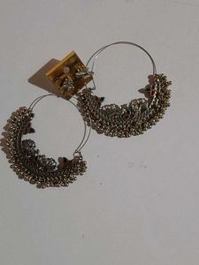 Ethnic Peacock Hoop Earrings
