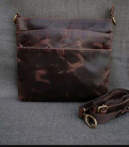 Vintage Leather Crossbody Bag Unisex